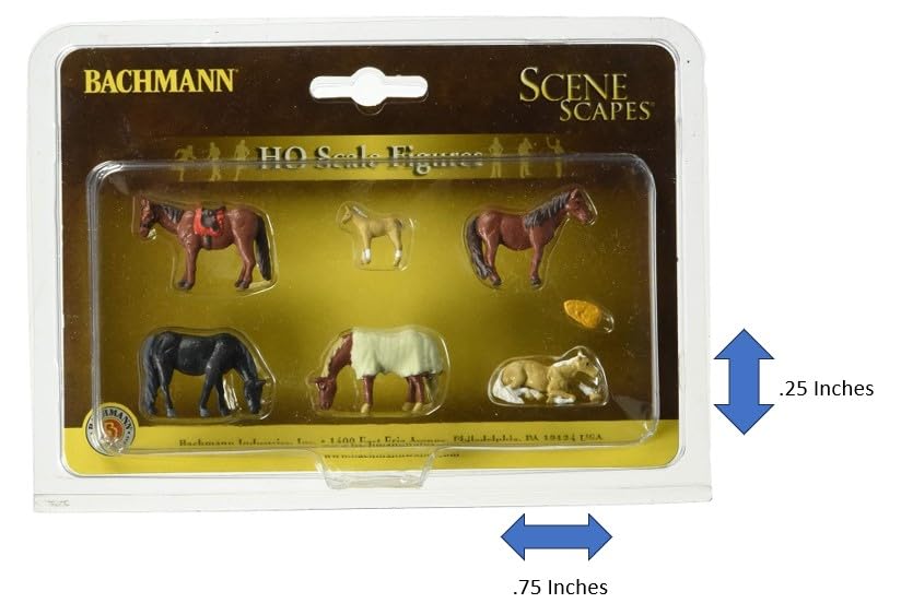 Scene Scapes - Miniture Figures - Horses (6Pcs/pk) - HO Scale