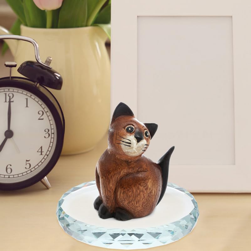 VOSAREA Round Glass Display Base 2 pcs 2.95 X 2.95 X 0.39 in