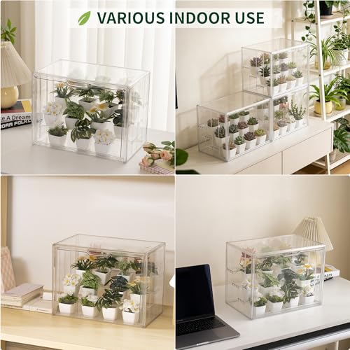 Mini Greenhouse Indoor with Magnetic Door, M-4tier-1pcs - size: M-4tier