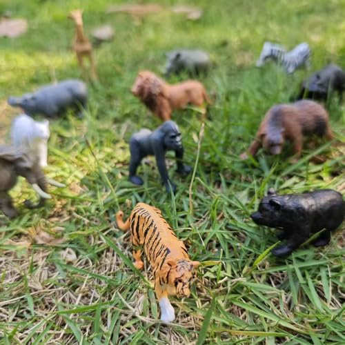 12 PCS Forest Animals Figurines Wildlife Jungle Animal Statue