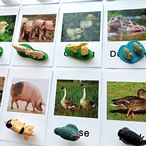 MEROCO Montessori Farm Animals Matching Cards Kids Preschool Toys - style: Farm Animal