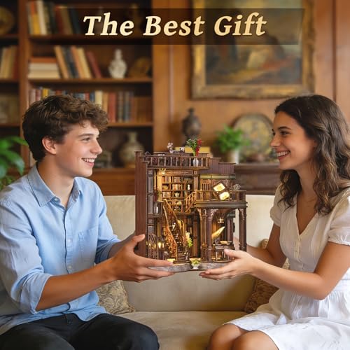 DIY Book Nook Kit for Adults, Miniature House Kit, Dream Bookstore