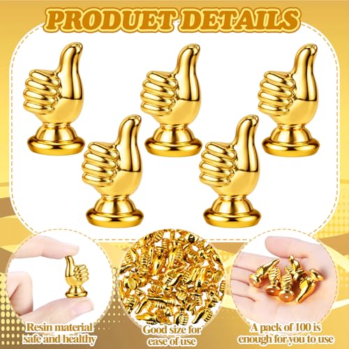 Novabright 50 Pcs Mini Gold Thumbs up Trophy Bulk Resin Award Statues - style: Thumbs