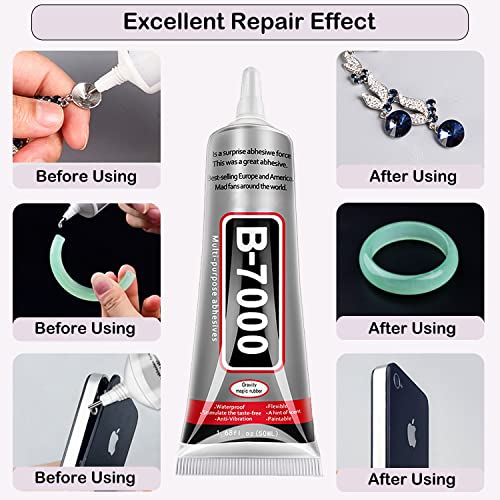 B7000 Jewelry Glue for Making, FITTDYHE 1PCS 50ML/1.69 fl oz Clear Adhesive for Rhinestone, Fabric, Multipurpose Super B-7000 for Phone Repair, Nail Art, Wood, Glass, Charms - color: 1 PCS × 50ml Each