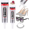 Shynek 2Pcs B7000 Rhinestones Jewelry Glue Clear Adhesive Elastic Bracelet Glue with Precision Tip for Fabric Face Gem Crafts Jewelry Making Clothes Elastic String Metal Stone Wood Glass - color: B