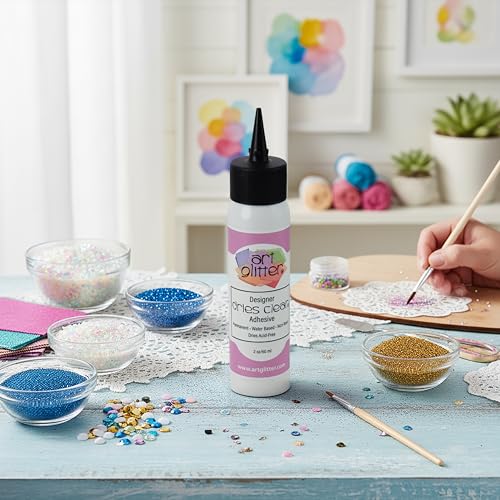 Art Institute Glitter Designer Dries Clear Glue, 2oz with Metal Tip & Pin