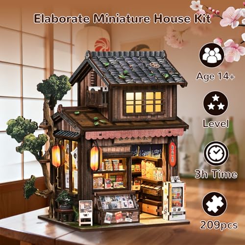Book Nooks for Adults, DIY Miniature Dollhouse Japanese Book Nook Kit