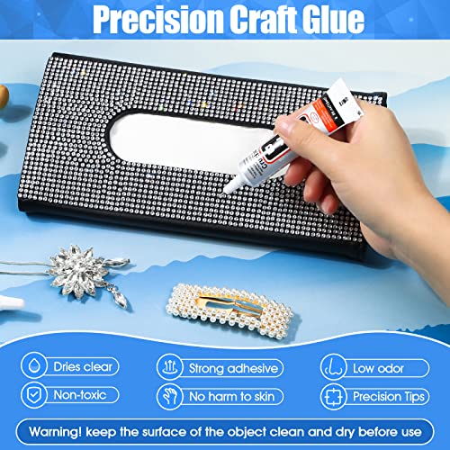 B-7000 Glue Clear for Rhinestone Crafts, Jewelry and Bead Adhesive B7000 Semi Fluid High Viscosity Glues for Clothes Shoes Fabric Cell Phones Screen Repair Metal Stone Nail Art Glass (4x15 ml/0.5 oz) - color: 4x15 ML/ 0.5 oz