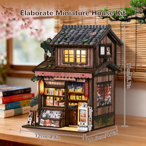 Book Nooks for Adults, DIY Miniature Dollhouse Japanese Book Nook Kit