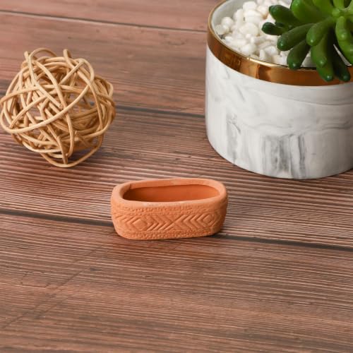 ONEST 4 Pieces Miniature Tiny Clay Pots Mini Flower Pottery Planter for DIY Garden Plants Office Home Decoration - color: 4 Pieces