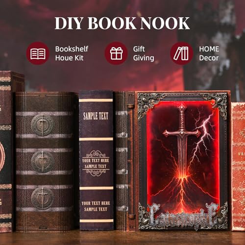 CCCDF Book Nook Kit, DIY Miniature Dollhouse Sword of Fire Magic - color: Sword of Fire
