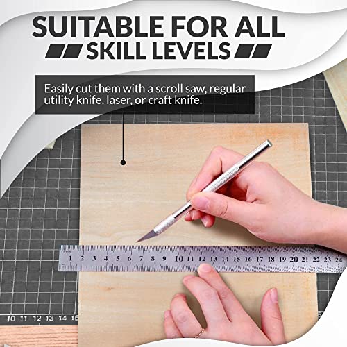 Basswood Sheets for Crafts - 5 Pack - 12 x 12 x 1/16 Inch - 1.5mm Thick Plywood Sheets with Smooth Surfaces - Bass Wood for Laser Cutting, Wood Burning, Architectural Models, Staining, Drawing - color: Basswood Pack of 5