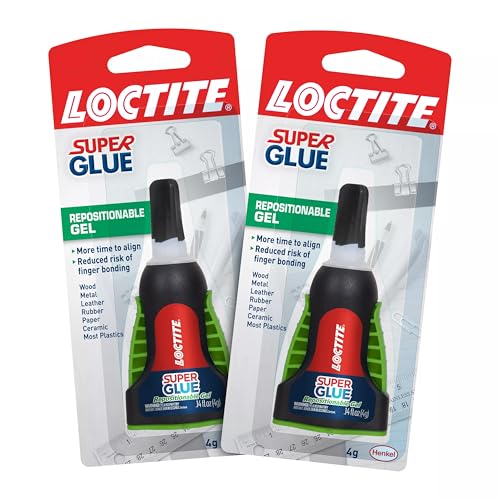 Loctite Super Glue Repositionable Gel, Clear, 0.14 fl oz Bottle, 2 Pack - Superglue for Plastic, Wood, Metal, Crafts & Repair, Cyanoacrylate Adhesive Instant Glue - size: 2 Pack