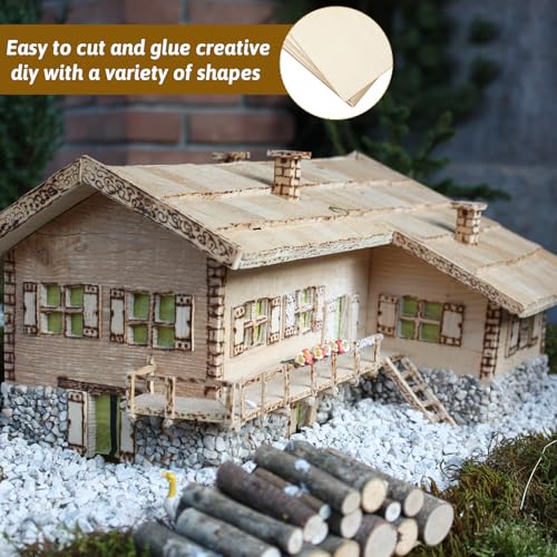 12PCS Balsa Wood Sheet, 2mm 4x8in and 4x4in Thin Unfinished Wood Boards Plywood Sheets Wood Sheets for Crafts for Laser Cutting DIY Crafts Architectural Models Wood Burning