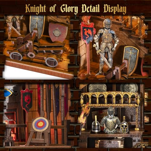 NookMaster Book Nook Kit, 3D Wooden Puzzle for Adults (Knight of Glory) - color: Knight of Glory