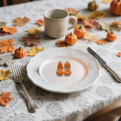 FESTGLOX 100Pcs Mini Pumpkins for Decorating,Resin Tiny Pumpkins for Crafts - color: Orange Pumpkins-100pcs