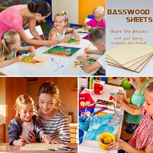 12 Pack Basswood Sheets 9"x12"x1/13, 2mm Basswood for Laser Cutting, Thin Plywood Unfinished Wood Pieces for Crafts, DIY Architectural Models Making, Wood Engraving, Wood Burning (12x9inX2mmX12pcs)