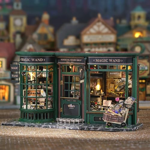 GuDoQi DIY Miniature House Kits, DIY Miniature Dollhouse Kit with Furniture, Tiny House Kits 1:24 Scale, Creative DIY Crafts for Adults Teen, Christmas Birthday Gifts, Magic Shop - color: Magic Shop
