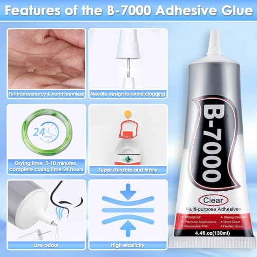 B7000 Rhinestones Glue for Crafts, 2pcs 130ML Glue of Diamond Jewelry - color: 2x130 ml / 4.4 oz
