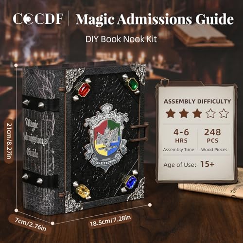CCCDF Book Nook Kit, DIY Miniature House Kit for Adults - color: Magic Admissions Guide
