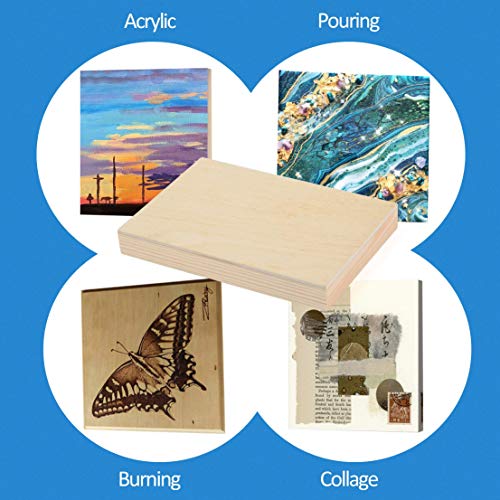 Falling in Art 4 Pack 4x6’’ Unfinished Birch Wood Panels Kit for Painting - size: 4'' x 6'' Studio