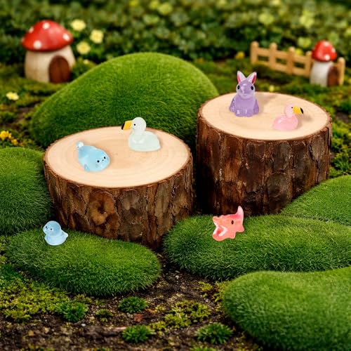 Marsrut 100Pcs Luminous Mini Resin Animals Bulk, 10 Random Styles Glow in the Dark Tiny Figurines Set, Small Little Charms for Fairy Garden, Miniature Dollhouse, Home, Office, Party Favor & DIY Decor