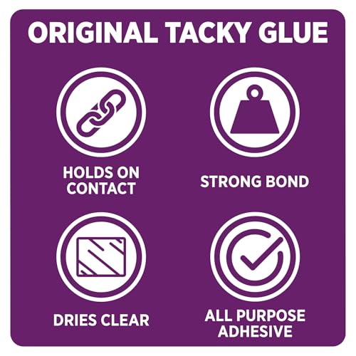 Aleene's Original Tacky Glue, All Purpose Adhesive, Perfect for Crafts and DIY Projects, Dries Fast and Clear, 2 fl oz 6-Pack