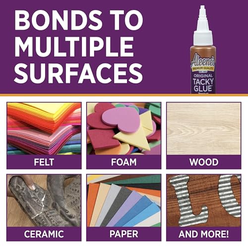 Aleene's Original Tacky Glue Mini-Bottle, All Purpose Adhesive, Perfect for Crafts and DIY Projects, Dries Fast and Clear, .66 fl oz 18-Pack - size: 0.66 fl oz