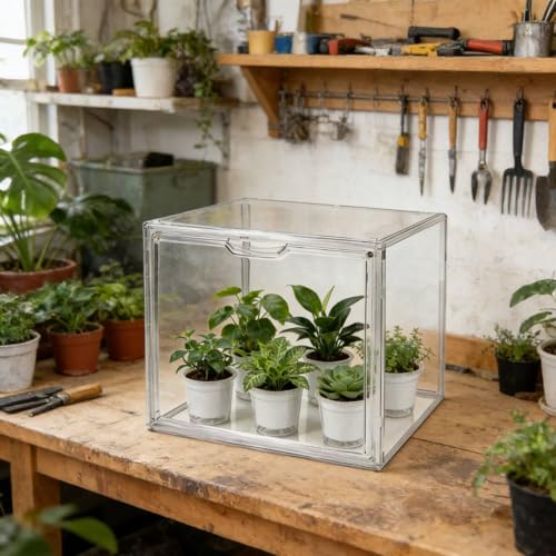 Mini Greenhouse for Indoor for Small Plants, 14"×8.5"×10.5" - size: 14.2"× 8.6"× 10.6"