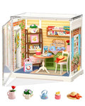 Rolife Super Creator Mini Series, DIY Plastic Miniature Kits Retail Store Series, Mini Model House Building Set for Teens Aged 14+, DIY Crafts/Hobbies for Adults (Sunshine Sip Porch) - style: Sunshine Sip Porch