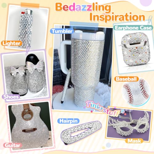 TINKRSTUFF 36000Pcs Silver Rhinestones Bedazzling Kit - color: Silver Clear, size: Large Pack with Glue