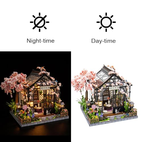 Japanese Sakura Miniature House Kit, DIY Miniature Dollhouse Kits for Adult