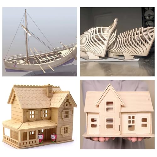 Basswood Sheet 12 Sheets 200x100x1mm Unfinished Balsa Wood - Craft Thin Plywood for DIY Model Building, Airplane Ship Model and Crafts Project Mini Product - Natural Craft Wood