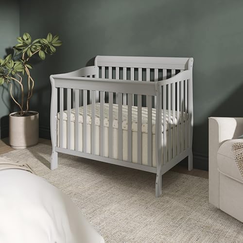 Dream On Me 4-in-1 Mini Baby Crib for Small Spaces, Aden, Grey - color: Grey