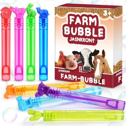 Animal Farm Bubbles Gift Box, 32 Pcs Mini Dog Horse Bubble Wands Bulk Toys