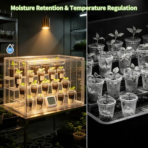 Mini Greenhouse Indoor with Magnetic Door,Tabletop Greenhouse - size: M-4tier-2door