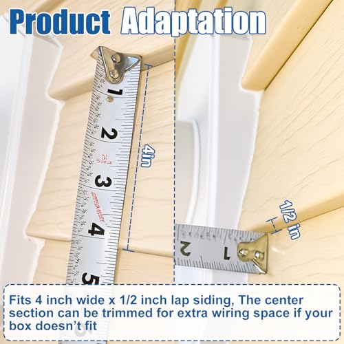 3 Pack Vinyl Siding Mounting Blocks for 1/2" Lap Double and 4" Siding - color: Rectangle White, size: 3 pack