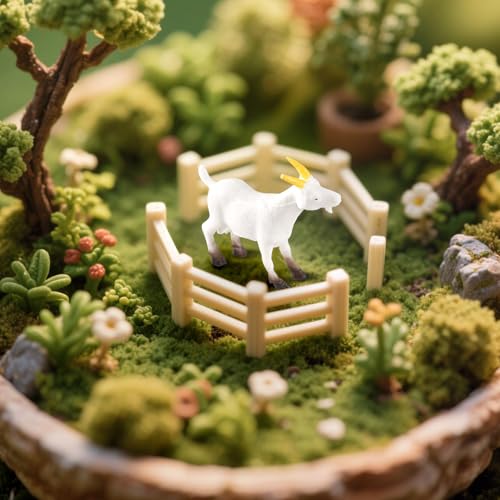 50 Pcs Miniature Goat Figurines Animal Figurines Set Plastic Realistic Mini Resin Lamb for Micro Landscape Fairy Garden Decor DIY Props - color: Goat