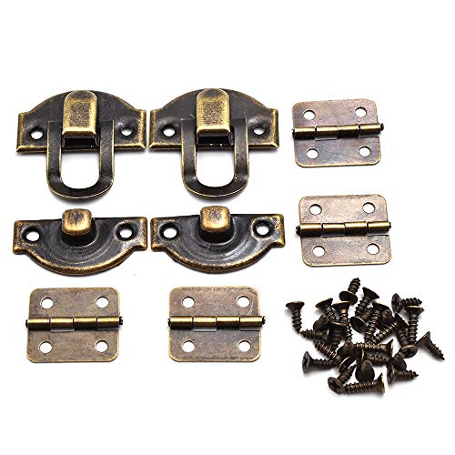 2 Sets mini Bronze Antique Hasp Latch Buckle Kit