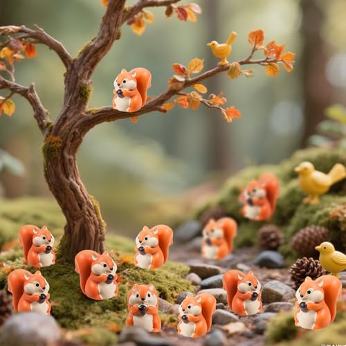 100 Pcs 2.1 x 1.4 cm Mini Squirrel Figurines Decor - style: 100 Pcs Classic