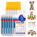 Super Glue for Woodwork with Anti Clog Cap. 6 x 1 fl oz,CA Glue - Clear Adhesive Cyanoacrylate Glue for Furniture, Garden, Crafts, DIY, Metal to Wood, Quick Dry - style: Wood-Glue