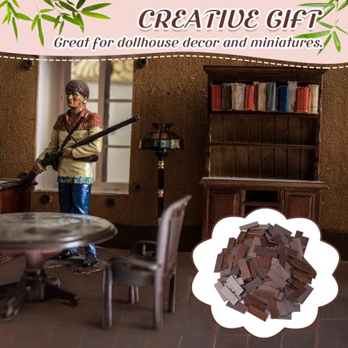 400 Pcs Miniature Dollhouse Flooring 1: 12 Scale, Dark Brown - color: Dark Brown