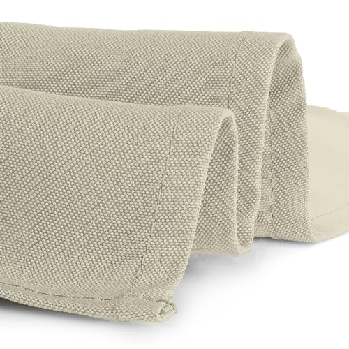 Gee Di Moda Square Tablecloth - 52 x 52 Inch Ivory Table Cloth for Small Square or Round Tables - Heavy Duty Washable Fabric - for Buffet Table, Holiday Party, Dinner, Wedding & Baby Shower - color: Ivory, size: 52" x 52" (Square)