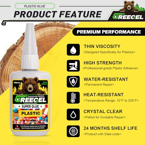 Plastic CA Glue, 4 oz Clear Super Glue for Plastic Models 3D Prints - size: 4 Ounce, style: Plastic Super Glue