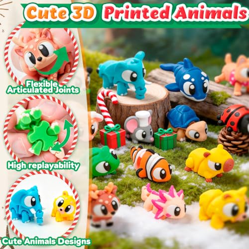 Christmas Advent Calendar 2026 Countdown with Mini 3D Printed Animals Bulk - color: colorful 24PC