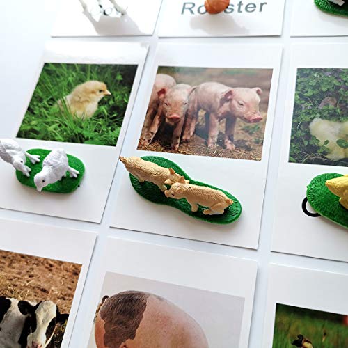 MEROCO Montessori Farm Animals Matching Cards Kids Preschool Toys - style: Farm Animal