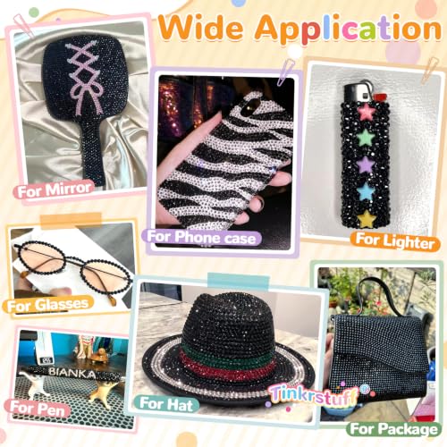 TINKRSTUFF 36000Pcs Black Rhinestones Bedazzling Kit - color: Black, size: Large Pack with Glue