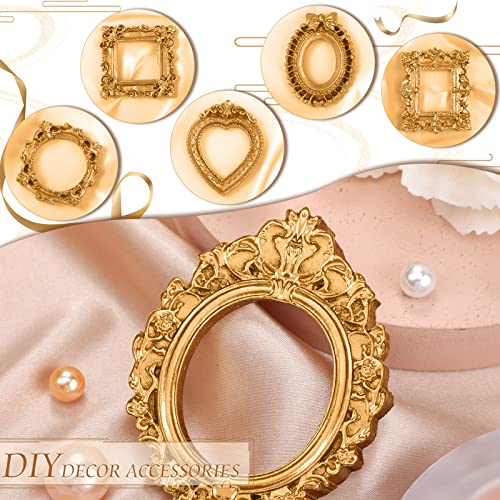 Remerry 12 Pcs Mini Picture Frames Vintage Resin Antique DIY Frame,Gold - color: Gold