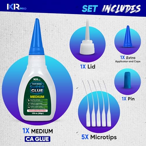 Medium CA Glue, Super Glue, Adhesive, 3 Pcs 1.75oz Repair kit - size: 1 Pack