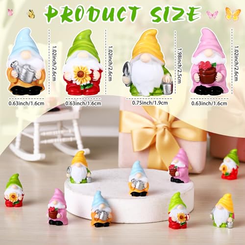 Wonderjune 40 Pcs Mini Gnomes Tiny Figures Miniature Gnomes Figurines Bulk